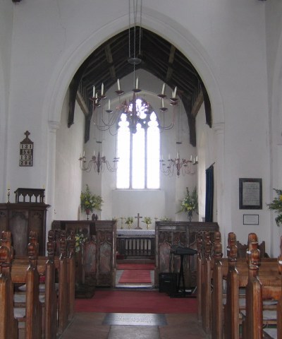 Interior of All Saints Church, Morston. 
(Photo © Pat Powditch 2004)
